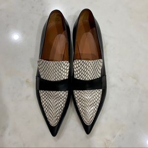CELINE Python Trimmed Pointy Toe Loafer